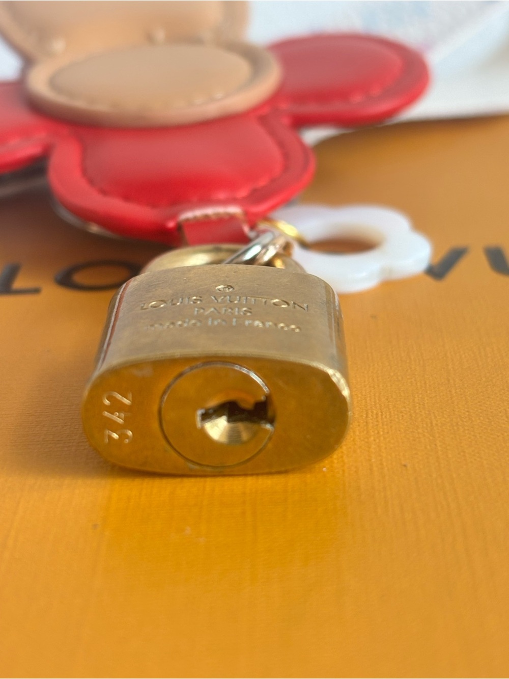Louis Vuitton Brass Lock #342, Bag Charm,Vivienne Flower Body,Key Chain, 7.25 in - Picture 4 of 5